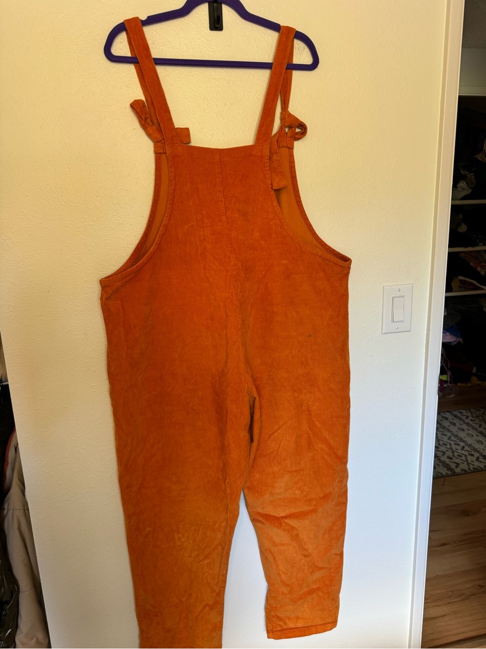 Lucy & Yak Organic Cotton Corduroy Dungarees Overalls Orange Size 14 US - Picture 4 of 12